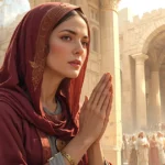 Anna in the bible, the prophetess praying in the Jerusalem temple