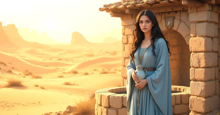 Rachel in the Bible at the well in Haran, biblical matriarch and wife of Jacob