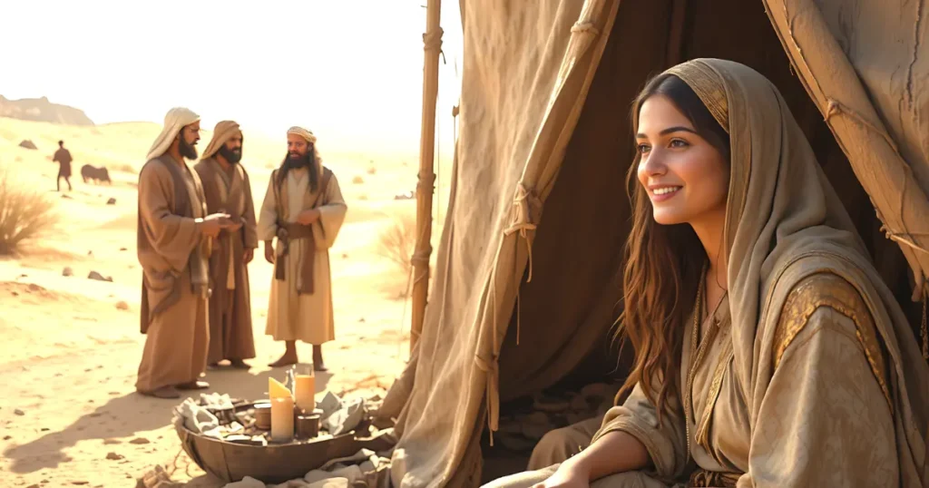 Sarah laughing after hearing the promise that she would have a son