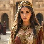 Athaliah in the Bible standing in Judah’s royal palace after seizing the throne