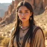 Aholibamah in the Bible, the wife of Esau in Genesis 36 standing in the ancient hill country of Edom