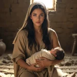 Shiphrah in the bible. The Hebrew midwife holding a newborn baby in ancient Egypt