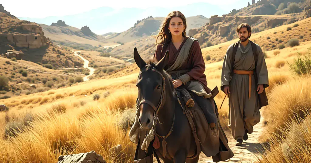 The Shunammite woman traveling to meet Elisha at Mount Carmel