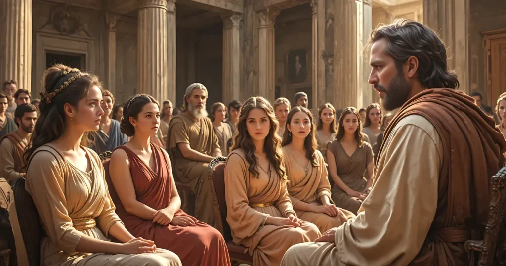 Bernice listening to Paul's testimony during the events of Acts 25