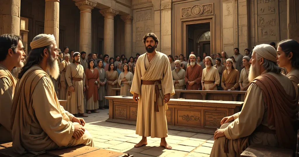 Young Daniel questioning the elders and exposing false testimony