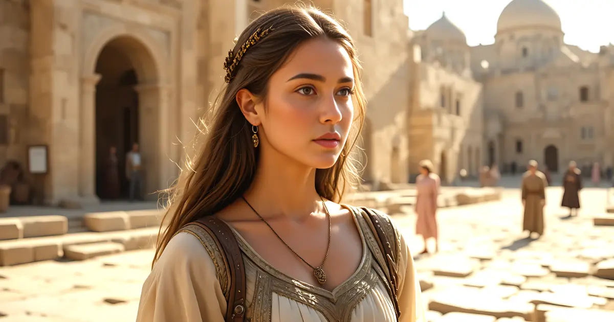 Tamar in the Bible, the daughter of King David standing in Jerusalem during the events of 2 Samuel 13