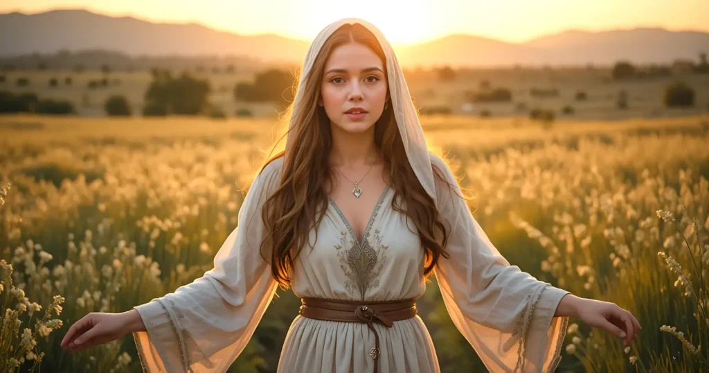 Keziah walking in sunrise field symbolizing Gods restoration and hope