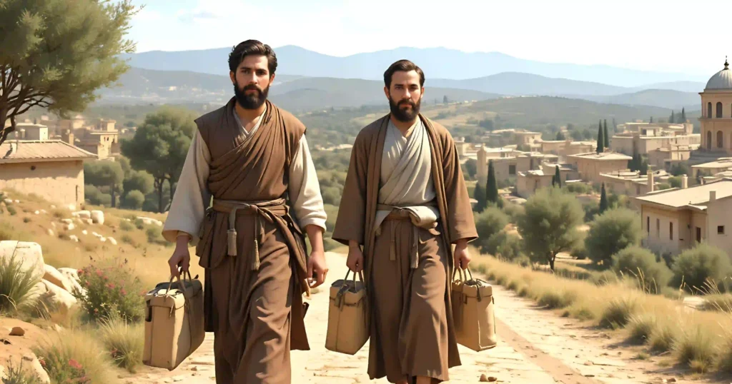 Members of Chloe's household traveling with a message for the Apostle Paul