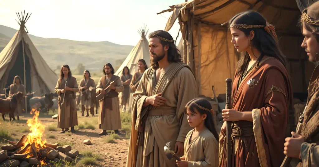 Lamech, Zillah, and their family including Naamah from Cain's genealogy in Genesis
