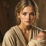 Puah in the bible, the Hebrew midwife holding a newborn in ancient Egypt
