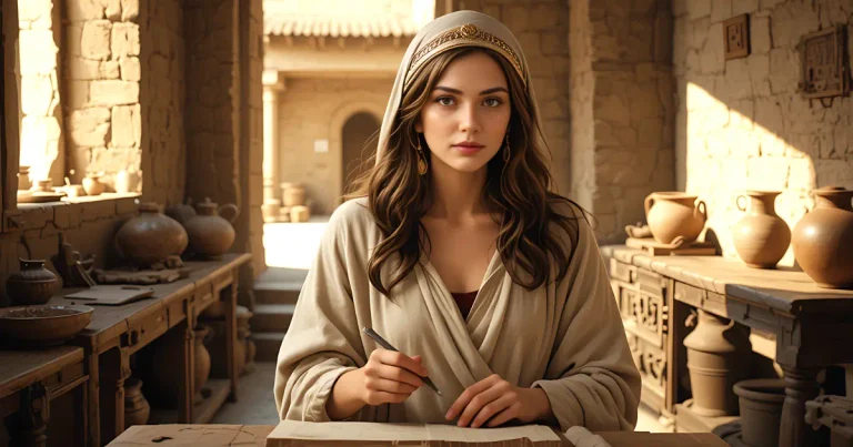 Pilate’s wife warning her husband about Jesus after her troubling dream