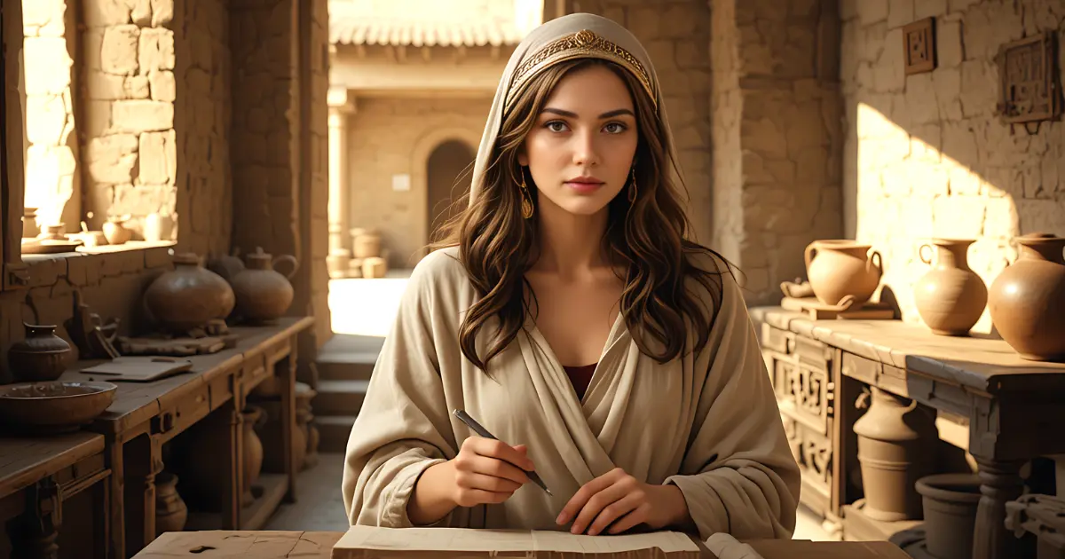 Pilate’s wife warning her husband about Jesus after her troubling dream